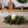 Coroniță verde de Crăciun cu aspect natural